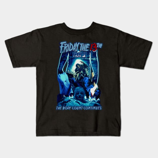 Friday The 13th, Part II. Kids T-Shirt by The Dark Vestiary